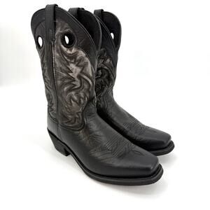 Laredo Men's Size 12 EW Kane Square Toe Western Cowboy Boots Distressed Black